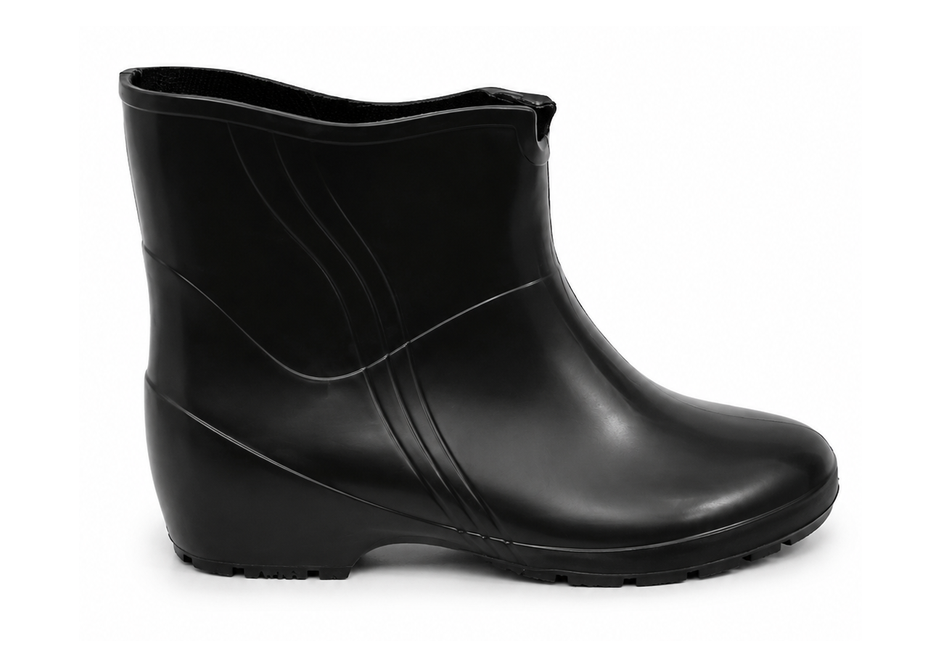 Bota de Borracha Feminina Pvc - Preta