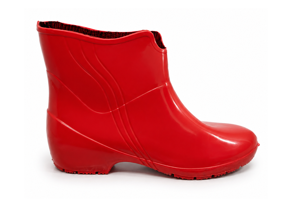 Bota de Borracha Feminina Pvc - Vermelha