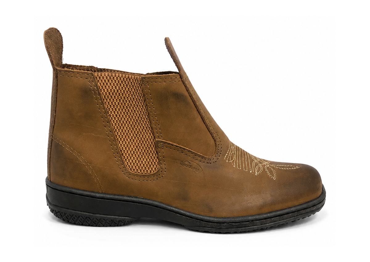 Botina Bootenis 2 PIC Solado Borracha Couro Nobuck - N.Envelhecido